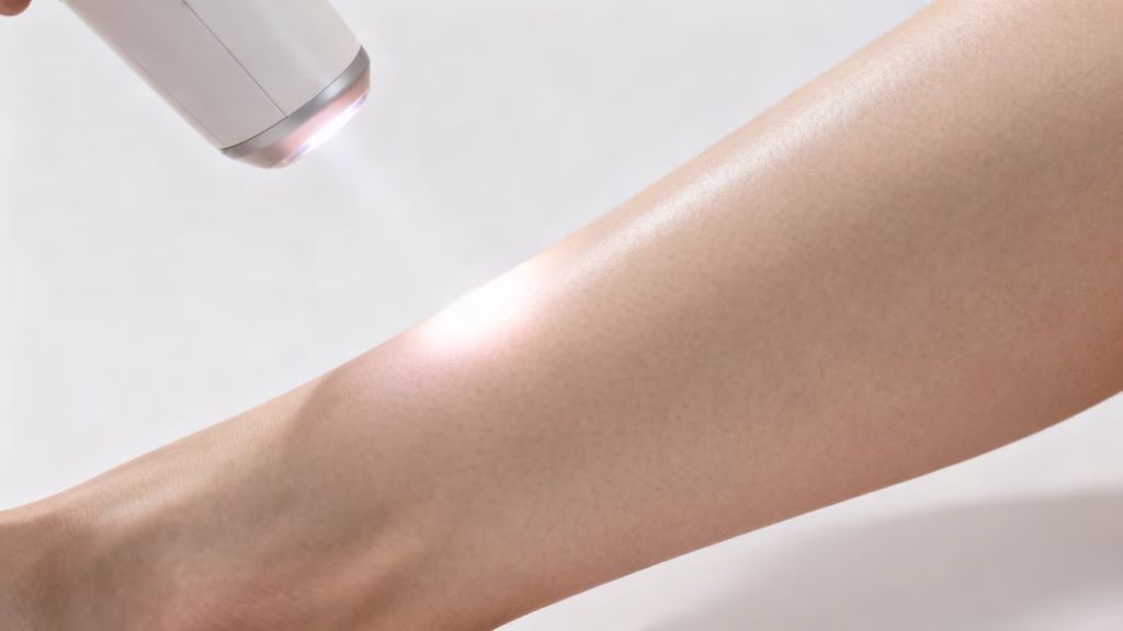 Smooth skin after laser hair removal treatment.