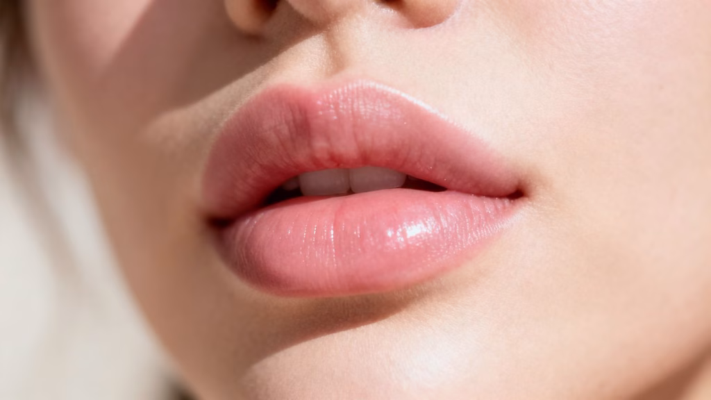 Plump, smooth lips with subtle light highlights.