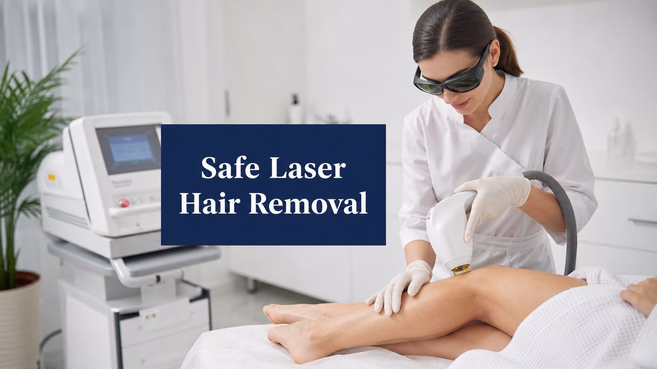 Laser hair removal treatment on dark skin