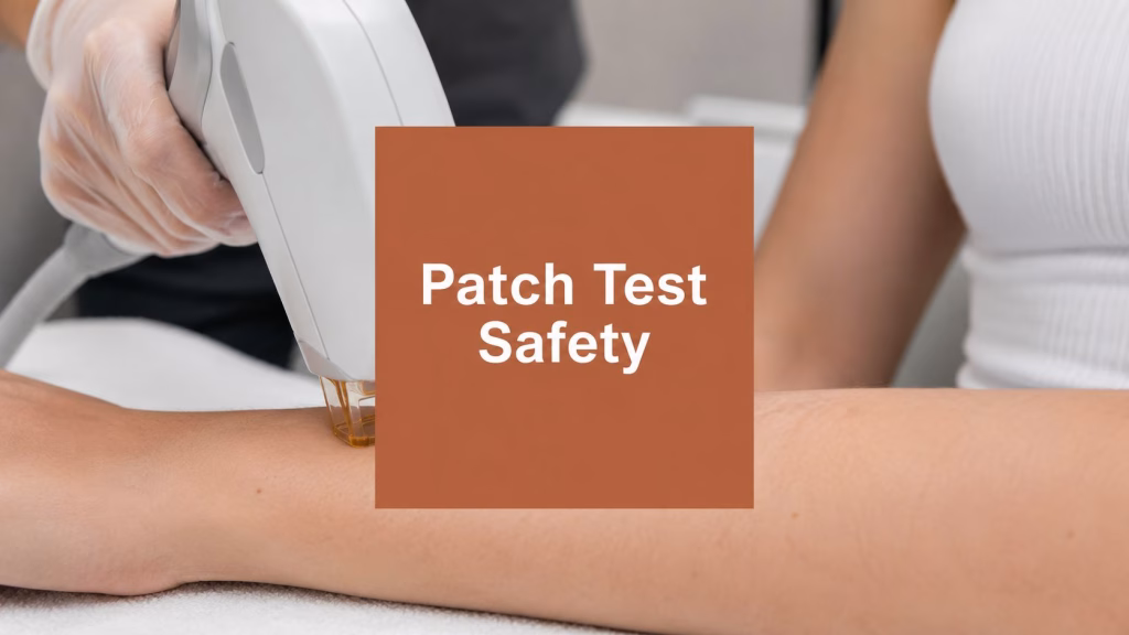 Patch test before laser hair removal treatment