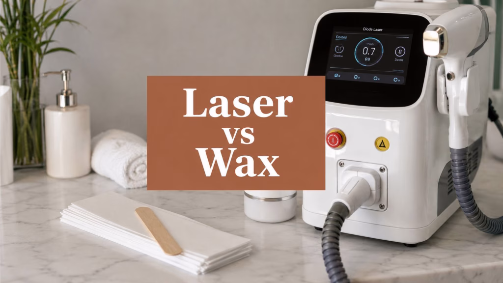 Laser machine for laser hair removal vs waxing