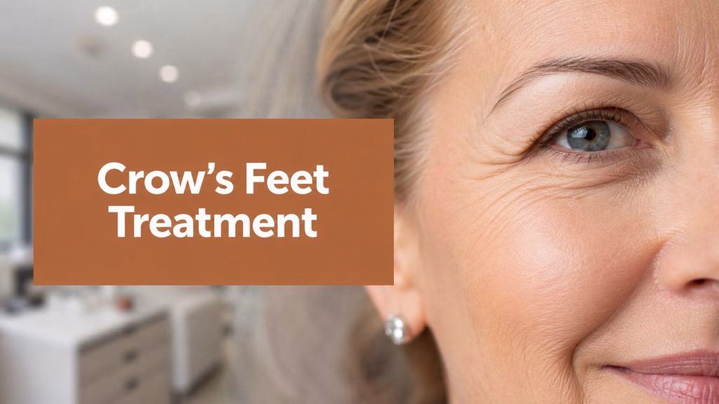 Crow's feet wrinkles around the eye before treatment