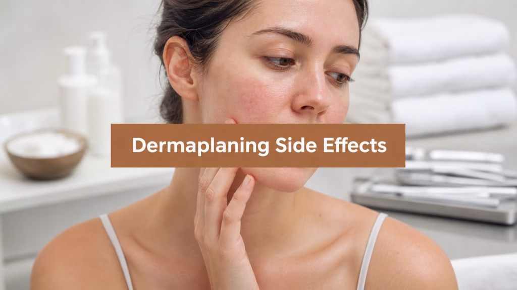 Skin care after dermaplaning showing possible side effects