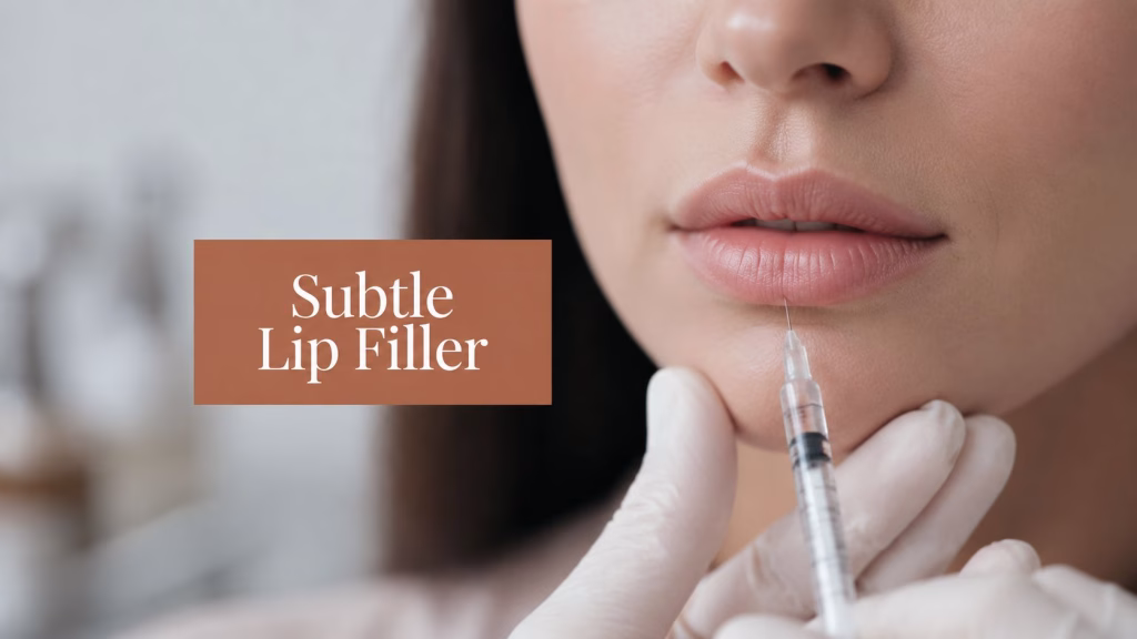 Lip injection adding volume to thin lips