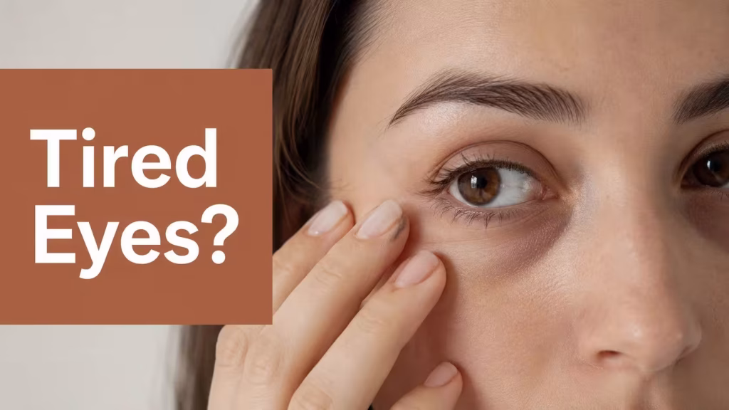 Tired eyes before under eye treatment